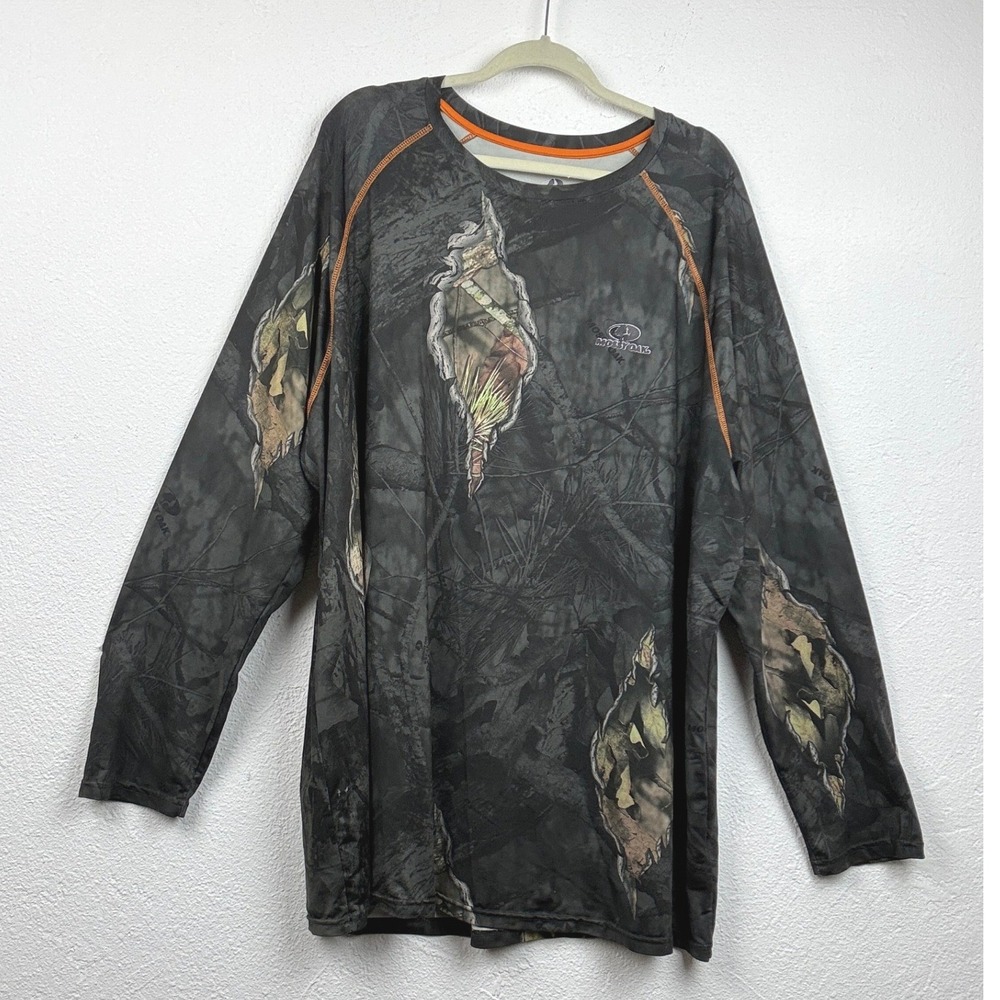 Mossy Oak Black Camo Long Sleeve Shirt - 3XL - No Fly Zone Gorpcore Outdoor Hunt